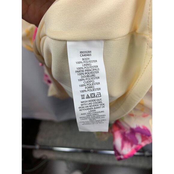 Women's Place Yellow Floral Off the Shoulder Dress Size L - Picture 8 of 8